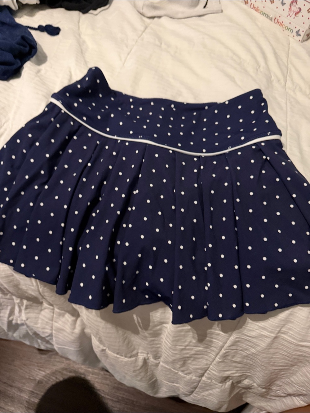 Altar'd State Navy & White Polka Dot Circle Skirt